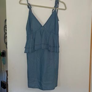 Womens small Jean dress. Material is not actual denim just makes it look denim.